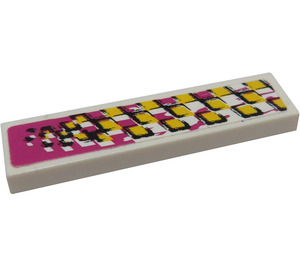 LEGO Tile 1 x 4 with Checkered Right 8131 Sticker (2431)