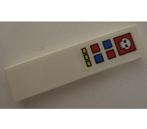 LEGO Tile 1 x 4 with Control Panel and Skull Sticker (2431)