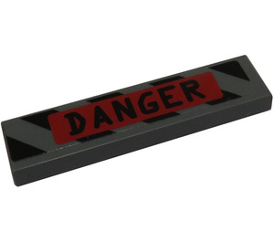 LEGO Tile 1 x 4 with 'Danger' Sticker (2431)