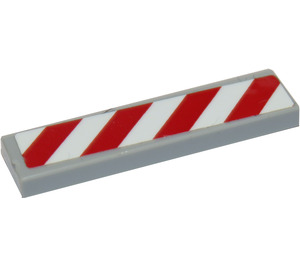 LEGO Tile 1 x 4 with Danger Stripes - Red / White (Right) Sticker (2431)