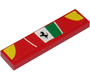 LEGO Tuile 1 x 4 avec Ferrari logo sur Green, blanc et rouge Background Autocollant (2431)