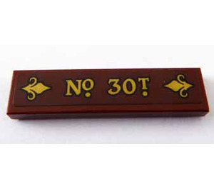 LEGO Tile 1 x 4 with Gold Decoration and 'N° 30T' Sticker (2431)