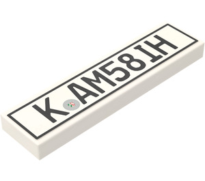 LEGO Tile 1 x 4 with K AM581H License Plate Sticker (2431)