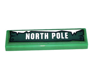 LEGO Tile 1 x 4 with NORTH POLE Sticker (2431)