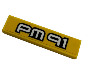 LEGO Tile 1 x 4 with 'PM 91' Sticker (2431)
