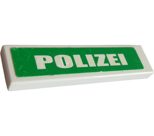 LEGO Tile 1 x 4 with "POLIZEI" on Green Sticker (2431)