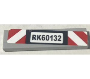 LEGO Tile 1 x 4 med "RK60132" number Plate og danger Striper Klistremerke (2431)