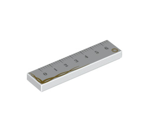 LEGO Tile 1 x 4 with Ruler Markings and Gold Trim (2431 / 20307)