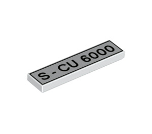 LEGO Fliese 1 x 4 mit 'S - CU 6000' (2431 / 78249)