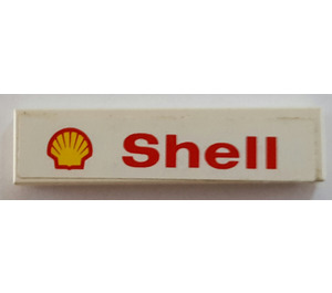 LEGO Tile 1 x 4 with Shell Logo and Text Sticker (2431)