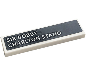 LEGO Tile 1 x 4 with 'SIR BOBBY CHARLTON STAND' Sticker (2431)