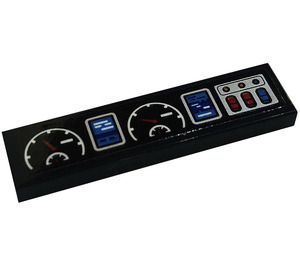 LEGO Tile 1 x 4 with Speedometer, Buttons, Displays Sticker (2431)