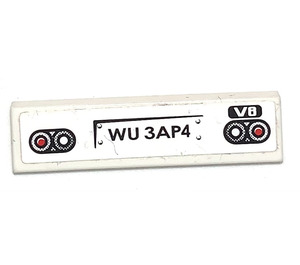 LEGO Tile 1 x 4 with WU 3A94 License Plate and Tail Lights Sticker (2431)