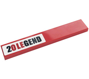 LEGO Tile 1 x 6 with '20 LEGEND' Sticker (6636)