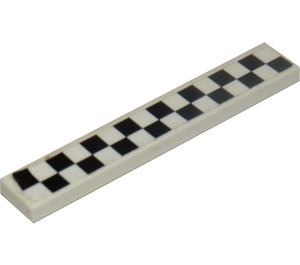 LEGO Tile 1 x 6 with Black / White Chequered pattern Sticker (6636)