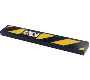 LEGO Tile 1 x 6 with Danger Stripes, Danger Sign, Exclamation Mark, Arrow, Person (Left) Sticker (6636)