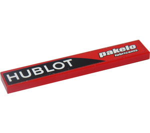 LEGO Tile 1 x 6 with "HUBLOT" and "Pakelo Lubricants" - Left Sticker (6636)