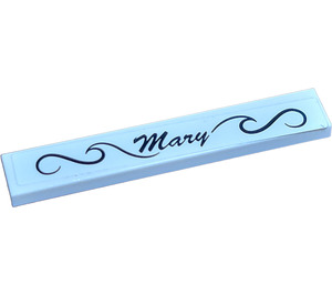 LEGO Fliese 1 x 6 mit "Mary" over a Welle Outline Aufkleber (6636)