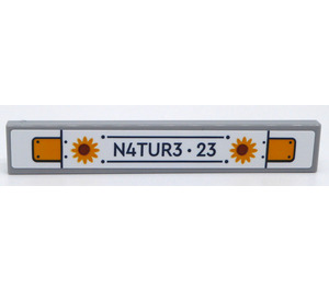 LEGO Tile 1 x 6 with 'N4TUR3 - 23' Sticker (6636)