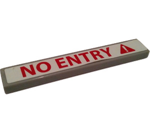 LEGO Tile 1 x 6 with No Entry and Triangular Warning Sticker (6636)