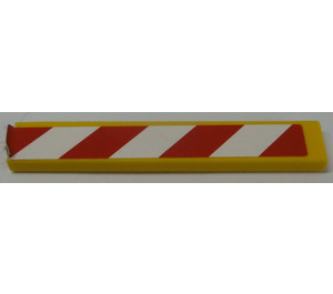 LEGO Tile 1 x 6 with Red and White Danger Stripes (Left) Sticker (6636)