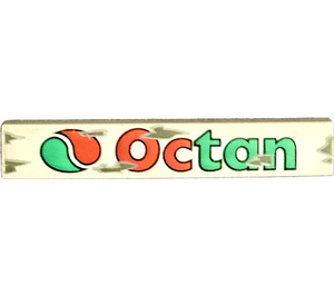 LEGO Dlaždice 1 x 6 s Scratched to blank Kov Octan logo (6636)