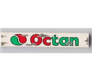 LEGO Tile 1 x 6 with Scratched to blank Metal Octan Logo (6636)