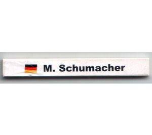 LEGO Plana 1 x 8 con 'M. Schumacher' y German Bandera Pegatina (4162)