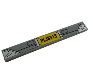 LEGO Tile 1 x 8 with 'PLJ8315', Silver Scratches and Headlights Sticker (4162)