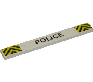 LEGO Tile 1 x 8 with 'POLICE' and Black and Yellow Danger Stripes Sticker (4162)