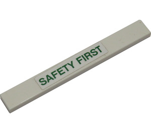 LEGO Tile 1 x 8 with 'SAFETY FIRST' Sticker (4162)