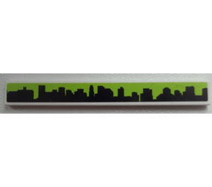 LEGO Tile 1 x 8 with Skyline on Lime Background Sticker (4162)