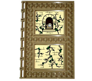 LEGO Tile 10 x 16 with Studs on Edges with Vines on Brick Walls & Monk at Window Sticker (69934)