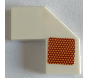 LEGO Tile 2 x 2 Corner with Cutouts with Red Reflector (Model Right) Sticker (27263)