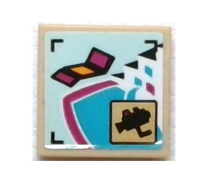 LEGO Tegel 2 x 2 Omgekeerd met Camera en Sunbed Sticker (11203)