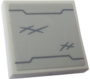 LEGO Tile 2 x 2 Inverted with Lines and Scratches Sticker (11203)