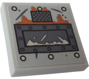 LEGO Tile 2 x 2 Inverted with Metal Plates with Rivets Sticker (11203)