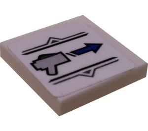LEGO Tile 2 x 2 Inverted with Triggered Gun and Arrow Sticker (11203)