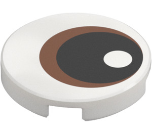 LEGO Tile 2 x 2 Round with Black Pupil and Copper Iris with Bottom Stud Holder (49479 / 113421)