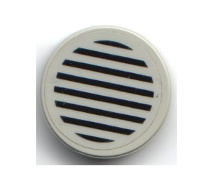 LEGO Tile 2 x 2 Round with Black Stripes on Light Gray Background Sticker with "X" Bottom (4150)