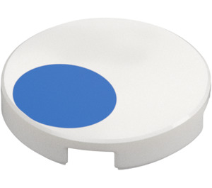 LEGO Tile 2 x 2 Round with Blue Offset Circle with Bottom Stud Holder (14769 / 103644)