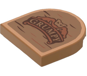LEGO Tile 2 x 2 Round with Carved ‘GRUMPY’ Sticker (5520)