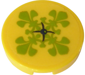 LEGO Tile 2 x 2 Round with Cushion Button and Decorative Pattern Sticker with Bottom Stud Holder (14769)