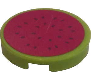 LEGO Tile 2 x 2 Round with Cut Watermelon Sticker with Bottom Stud Holder (14769)
