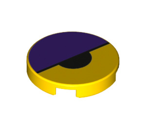LEGO Tile 2 x 2 Round with Eye with Purple with Bottom Stud Holder (14769 / 34411)