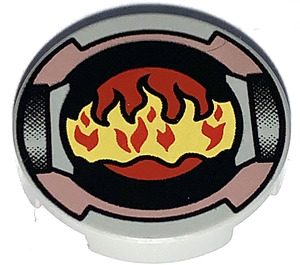 LEGO Tile 2 x 2 Round with Flame with "X" Bottom (4150)