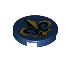 LEGO Tile 2 x 2 Round with Fleur-de-lis with Bottom Stud Holder (14769 / 96260)