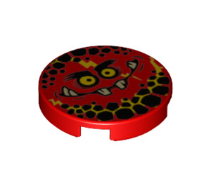 LEGO Tile 2 x 2 Round with Globlin Face with Small Teeth with Bottom Stud Holder (14769 / 24399)