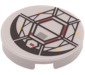 LEGO Tile 2 x 2 Round with Hexagonal Grid Sticker with "X" Bottom (4150)