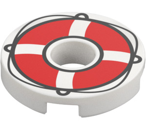 LEGO Tile 2 x 2 Rund med Hull i sentrum med Lifebuoy Ring (15535)